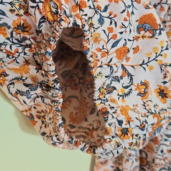 Old Navy Smocked Floral Cottagecore Midi Dress XXL Tradwife Long Sleeves - Picture 4 of 14